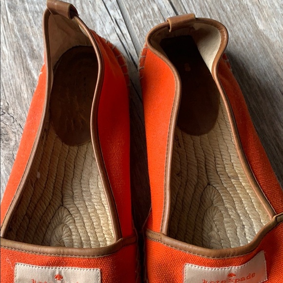 Kate Spade orange canvas and leather espadrilles - Picture 4 of 7